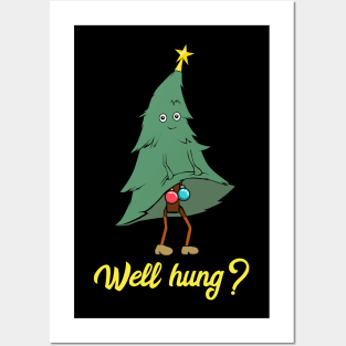 Naughty Christmas tree ornaments funny pun xmas Posters and Art